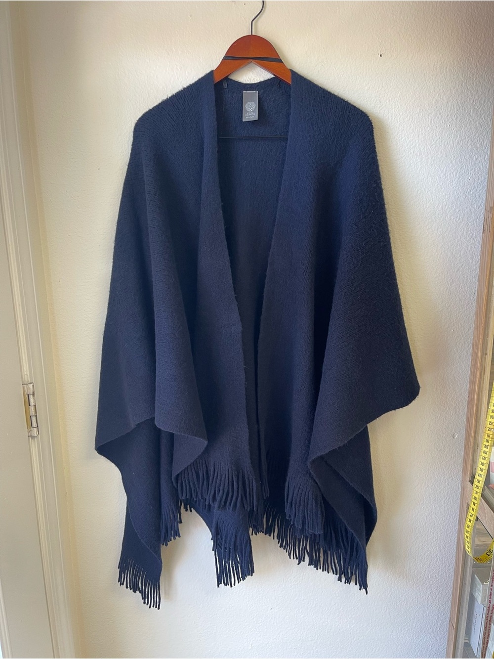 Vince Camuto Navy Fringe Wrap Cover